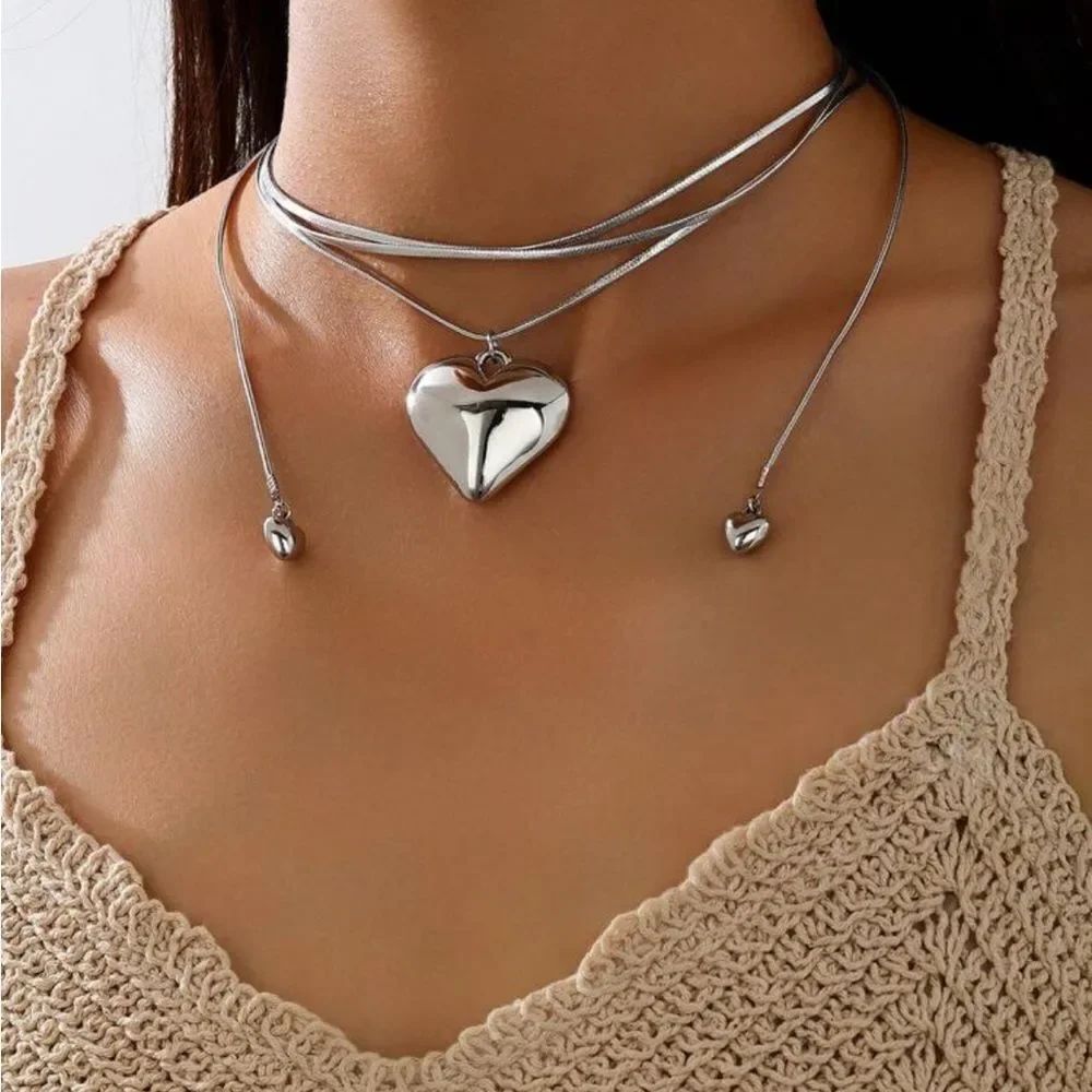 Silver Heart Pendant Necklace R150